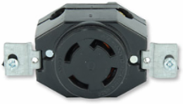 30 Amp Flush Mount Locking Receptacle, 120/208 Volt, Non-Grounding, 4-Pole