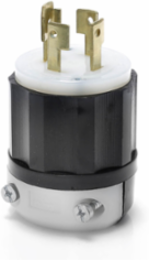 Industrial Grade Locking Plug 30 Amp 120/208 Volt 3-Phase, Black & White