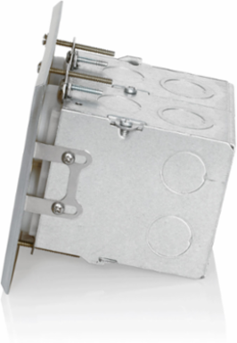 2-Gang Floor Box Assembly, Nickel Finish, 15 Amp, 125 Volt, Tamper-Resistant