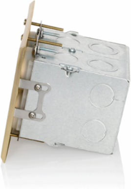2-Gang Low Voltage Tamper-Resistant Outlet Floor Box Assembly, 15 Amp, Brass