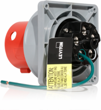 LEV Series 60 Amp IEC Pin & Sleeve Inlet, 480 Volt, IP66/IP67/IP68/IP69K