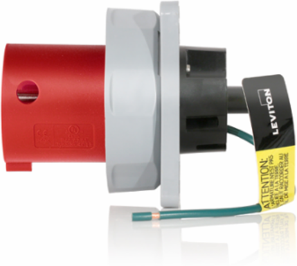 LEV Series 60 Amp IEC Pin & Sleeve Inlet, 480 Volt, IP66/IP67/IP68/IP69K