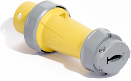 LEV Series 60 Amp Watertight IEC Pin & Sleeve Plug, 125 Volt, IP66/IP69K