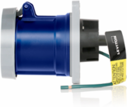 LEV Series 60A Watertight IEC Pin & Sleeve Receptacle, 250V, IP66/IP69K, Blue
