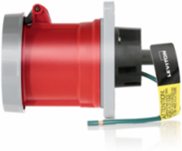 LEV Series 60A IEC Pin & Sleeve Receptacle, 480V, IP66/IP67/IP68/IP69K, Red