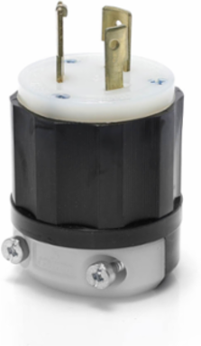Locking Plug 20 Amp 347 Volt NEMA L24-20P Industrial Grade Black & White
