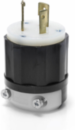 Locking Plug 20 Amp 347 Volt NEMA L24-20P Industrial Grade Black & White