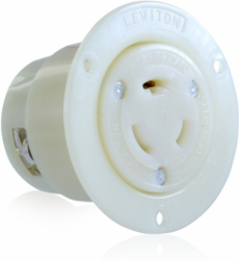 Industrial Grade 20 Amp 347 Volt Locking Flanged Outlet, NEMA L24-20R, Nylon Body