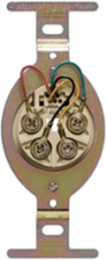 Type 625B Round Telephone Insert, 6P4C, Screw Terminals, Ivory