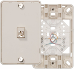 Telephone Wall Jack 6P4C Screw Terminals Light Almond
