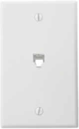 Standard Telephone Wall Jack, 6P6C, Screw Terminals, White, 1-Year Warranty