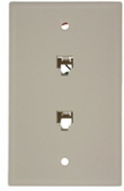 Standard Telephone Wall Jack, 6P4C x 6P4C, Light Almond