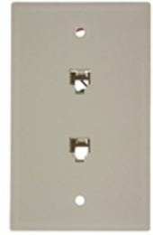 Standard Telephone Wall Jack, 6P4C x 6P4C, Light Almond