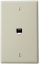 Standard Telephone Wall Jack 6P4C, Screw Terminals, Light Almond