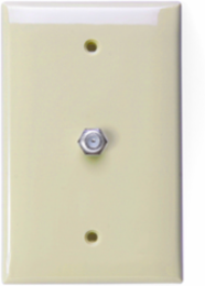 Midsize F-Type Video Wall Jack, 1 Jack, Ivory, High-Impact Plastic
