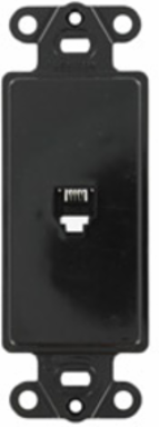 Decora Telephone Insert 6P4C Black, Modular, Screw Terminals, UL/CSA