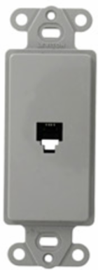 Decora Telephone Insert, 6P4C Screw Terminals, Gray