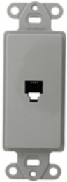Decora Telephone Insert, 6P4C Screw Terminals, Gray