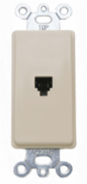 Decora Telephone Insert, 6P4C, Screw Terminals, Ivory, Box Mount