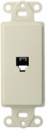 Decora Telephone Insert, 6P4C, Screw Terminals, Light Almond