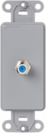 Decora Insert F-Connector Coupler, Gray, High-Impact Plastic, Flush Mount