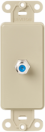 Decora F-Connector Insert, Ivory, UL/CSA Certified, High-Impact Plastic
