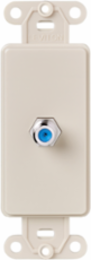 Decora Insert F-Type Connector, Light Almond, High-Impact Plastic, 1 Jack