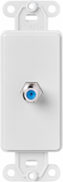 Decora Insert F-Type Connector, 1 Jack, White, High-Impact Plastic