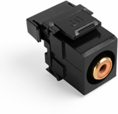 RCA 110-Termination QUICKPORT Connector, Orange Barrel, Black Housing