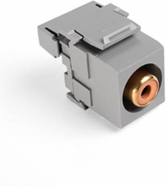 RCA 110-Termination QUICKPORT Connector, Orange Barrel, Gray Housing, Gold-Plated