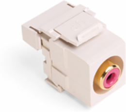 RCA 110-Termination QUICKPORT Connector, Red Barrel, Light Almond Housing