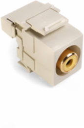 RCA 110-Termination QUICKPORT Connector, Gold-Plated, Yellow Barrel, Ivory Housing