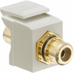 RCA Feedthrough Connector, Gold-Plated, Ivory, Compatible with QUICKPORT Systems