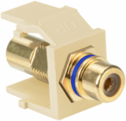 RCA Feedthrough Connector, Gold-Plated, Female to Female, Ivory Housing