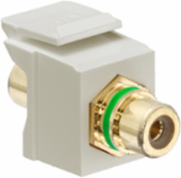 RCA Feedthrough QUICKPORT Connector, Gold-Plated, Ivory, Shielded A/V