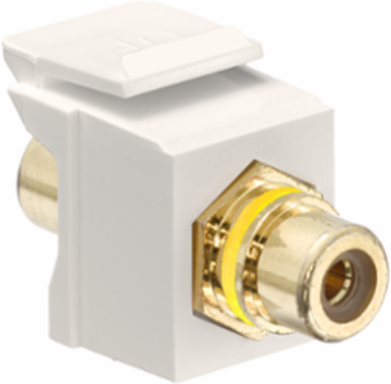 RCA Feedthrough QUICKPORTTM Connector, Gold-Plated, Light Almond, Female to Female
