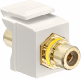RCA Feedthrough QUICKPORTTM Connector, Gold-Plated, Light Almond, Female to Female