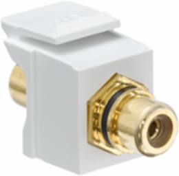 RCA Feedthrough QUICKPORTTM Connector, Gold-Plated, Black Stripe, Female to Female