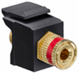 Binding Post QUICKPORT™ Coupler, Red Stripe, Black Housing, Compatible with 18-12 AWG Wire