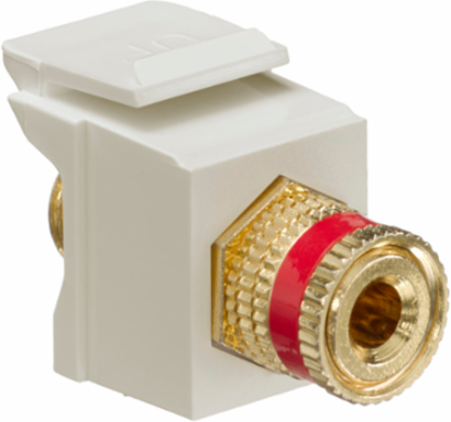 Binding Post QUICKPORT™ Coupler, Red Stripe, Ivory Housing, 18 to 12 AWG