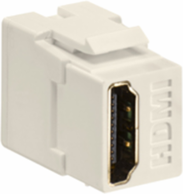 HDMI Feedthrough QUICKPORT Connector, Light Almond Housing, RoHS Compliant