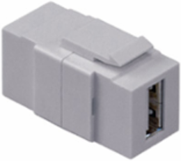 USB Feedthrough QUICKPORT Connector, Gray, Type A-to-Type A, RoHS Compliant