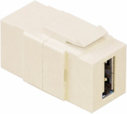 USB Feedthrough QUICKPORT Connector, Ivory Housing, Type A-to-Type A