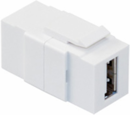 USB Feedthrough QUICKPORT Connector, Type A-to-Type A, White Housing