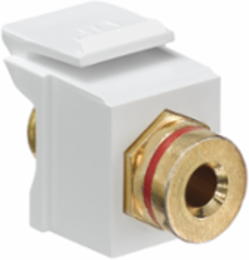 Banana Jack QUICKPORT Coupler, Gold-Plated, Red Stripe, 18-12 AWG Compatible