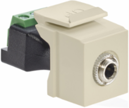 3.5mm Stereo QUICKPORT Jack, Female to Screw Terminal, Ivory Housing