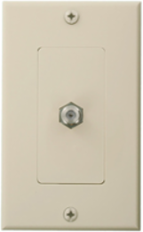 Decora Video Wall Jack Assembly, F-Connector, Light Almond, Ivory Color