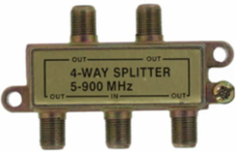 4-Way Cable TV Splitter with Gold Plated Outputs