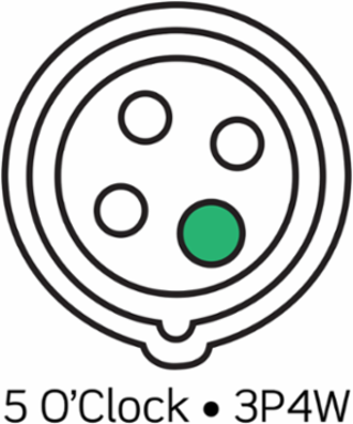 LEV Series 100 Amp 600 Volt Industrial Grade IEC Pin & Sleeve Connector, 3-Phase, IP69K