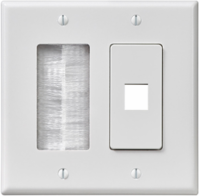 Decora Brush Passthrough Insert, White for NEMA Boxes